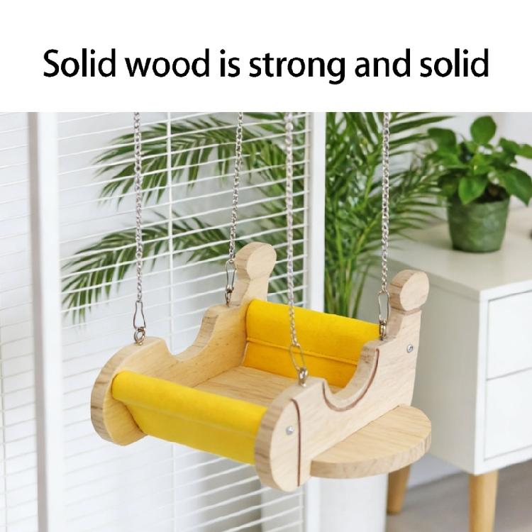 Natural Wooden Small Pet Swing Hammock Chew Proof Hanging Bed Toy For Chinchilla Cage Exercise Entertainment Activity