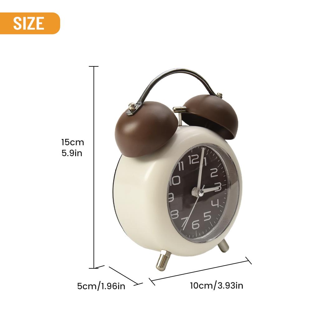 Twin Bell Alarm Clock Metal Office Replacement Spare Parts Vintage With Night Light 4 Colors Accessories Brand New