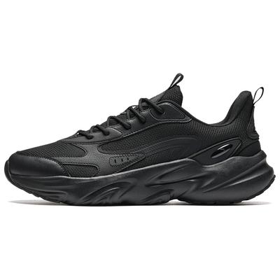 Zapatillas casuales de corte bajo simples, cómodas, antideslizantes y resistentes al desgaste para hombre, negras 112448812-1