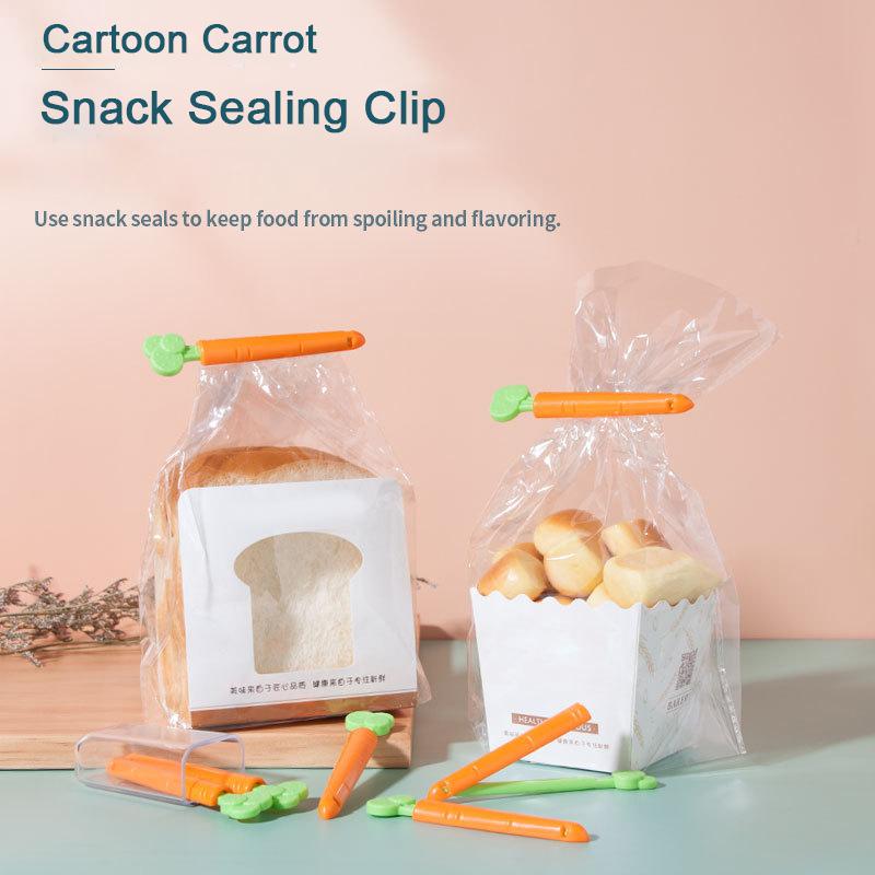 5PC Sealing Tongs Food Bag Closure Clip Cartoon Carrot Shape Moisture-Proof Clamp Fresh Keeping Sealing Clip Kitchen Accessories
