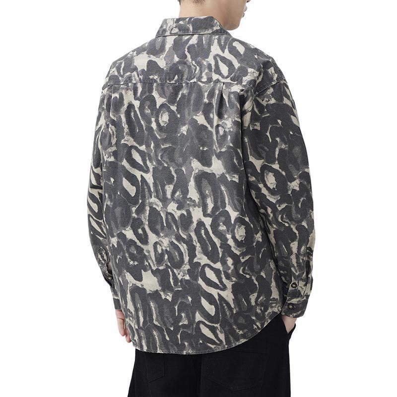 Cămașă Casual cu Mânecă Lungă de Primăvară Retro Japoneză Nouă pentru Bărbați Cămașă din Bumbac Pur Stil American