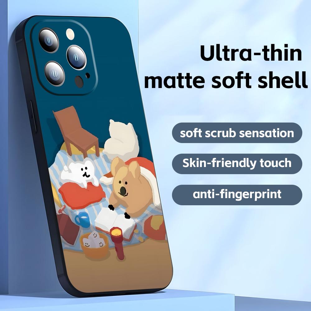 Cute D-Dinotaeng Phone Case For iPhone17 16 16e 15 14 13 12 11 Plus Mini Pro Max Soft black Shockproof Cover
