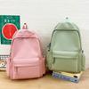 Schoolbag Fashion Versatile Solid Color Backpack Lightweight Simple Large Capacity Student School Bag Short Trip Commuter Couple Backpack