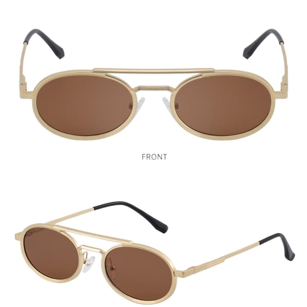 Round Metal Eyewear Double Beam Steampunk Sunglasses Punk UV400 Sun Glasses  Holiday
