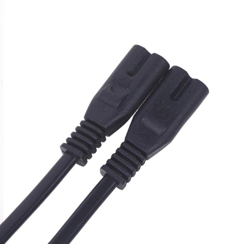 IEC 320 C8 2-poliger Stecker auf 2 x C7-Buchse, Y-Split-Stromkabel, ca. 28 cm, IEC 320 C7 auf C8, Verlängerungskabel, C8-Stecker auf C7-Buchse