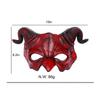 Demon Mask Halloween Masquerade Foam Mask Scary Red Half Face Ram Horn Devil Mask for Cosplay Costume