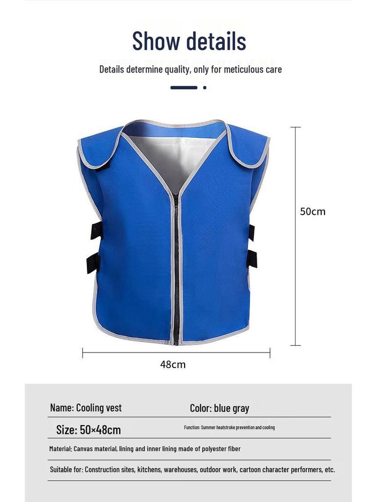 Cooling Vest for Summer Heatstroke Prevention - Ice Pack Refrigerated Clothing for Outdoor Workwear
