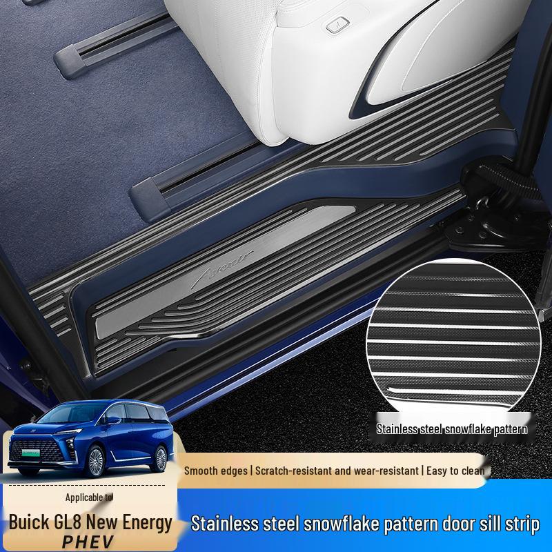 24 Buick GL8 PHEV Stainless Steel Door Sill Scuff Plates Interior Upgrade