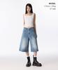MUSINSA STANDARD WOMAN Women'S Big Brush Wide Bermuda Denim Pants [Light Indigo]