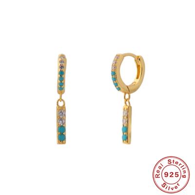 S925 Sterling Silver Round Stone Long Ear Hanging Earrings Women'S Classic Jewelry Popular Jewelry Earrings