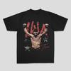 Relaxed Street-style Pure Cotton Short-sleeve T-shirt with Direct-printed Portrait Graphics and Boxing Short Sleeves Tops