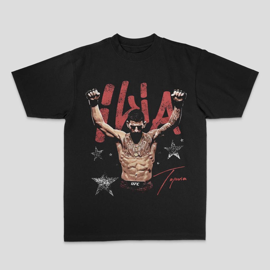 Relaxed Street-style Pure Cotton Short-sleeve T-shirt with Direct-printed Portrait Graphics and Boxing Short Sleeves Tops