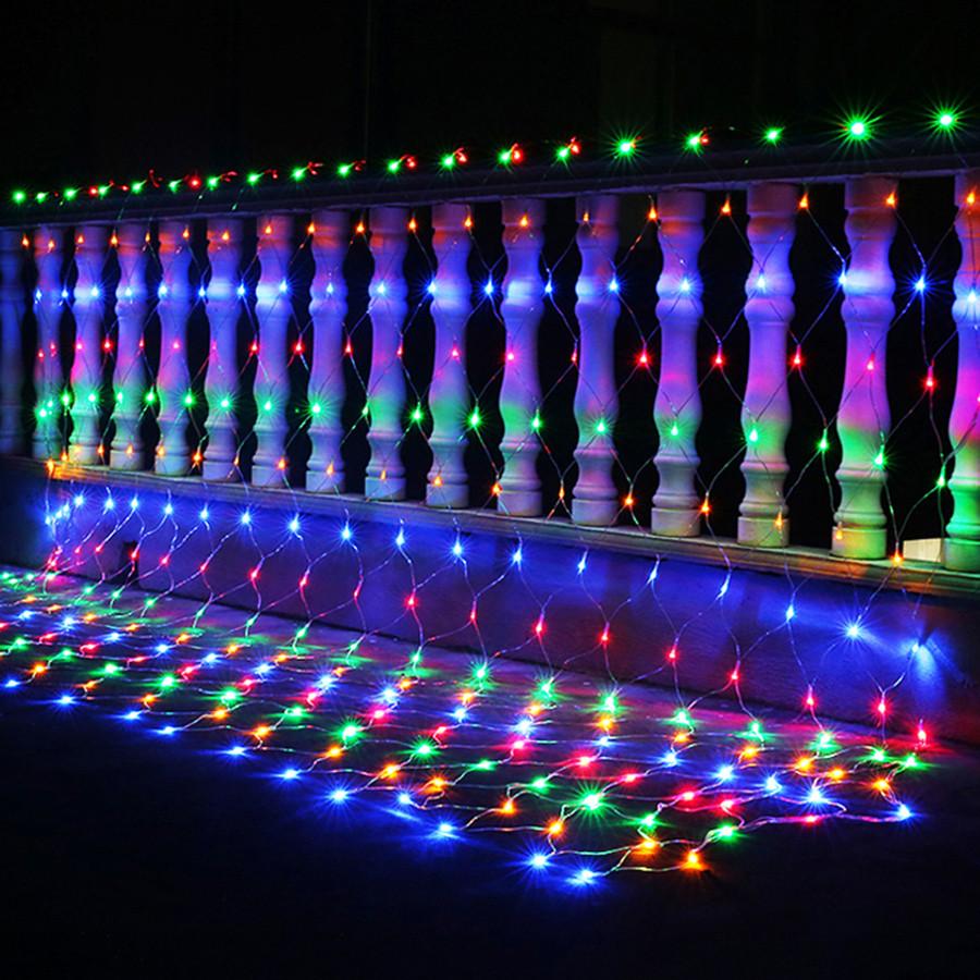 3x2M 10x1M 6x4M LED Net Lights Outdoor Mesh Lights 8 Modes Plug in Waterproof Christmas Net String Lights for Bushes Decor