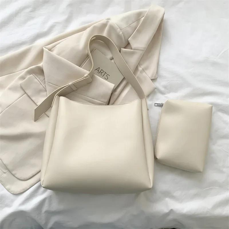 Fashion Leather Tote Bag for Women  Trends Female Simple Large High Capacity Shoulder Side Bag Handbags and Purses Women Bag