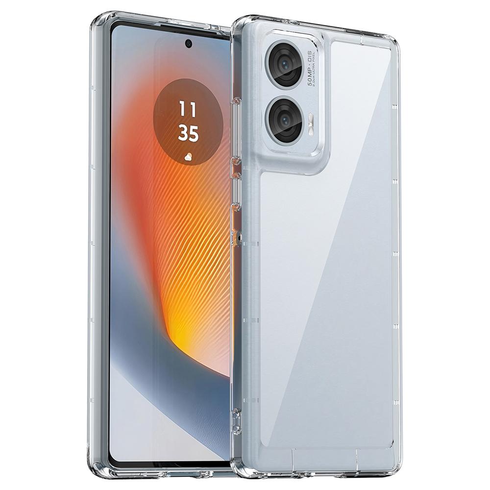 

Для Motorola Edge 50 Fusion 5G Чехол Прозрачный Чехол для Телефона с Гальваническими Кнопками (Большое отверстие для задней линзы) A