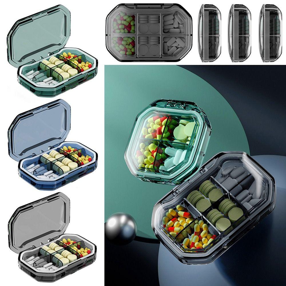 

Портативная маленькая коробка для таблеток, герметичная и влагостойкая коробка для таблеток, ясно видимая коробка для таблеток