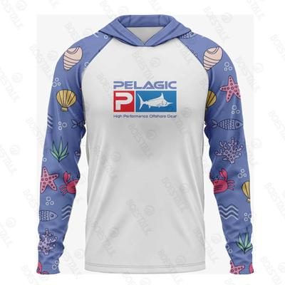 Mens Quick-Dry UV Protection Hooded Fishing Shirt Breathable Long Sleeve Outdoor Sportswear UPF 50