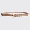 2024 Women's Candy Color Leather Belt with Silver Buckle - Fashionable Dress Accessory