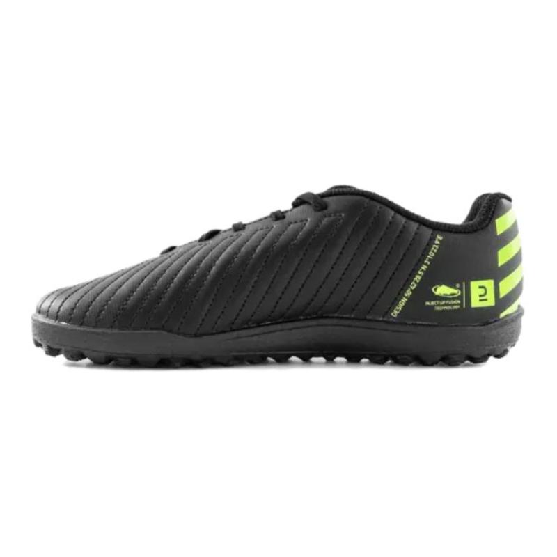 

DECATHLON PU Turf 100 Abrasion Resistant Slip Resistant Low Top Kids Soccer Shoes Black Green Kids 38