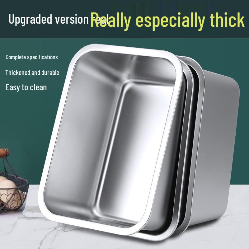 Прямоугольный ланч-бокс из нержавеющей стали 304 с крышкой и квадратным подносом Lid 32x22cm 1100₽