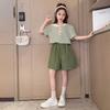 Summer Girls Clothing Sets Fashion Casual Short Sleeve T-shirts + Short Pants 2PCS Cute Children Clothes Suits
