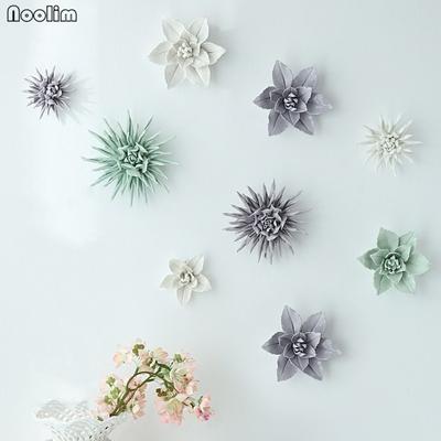 Ceramic Lily Flower Crafts Cereus Wall Hanging Ornament Living Room TV Background Wall Decoration