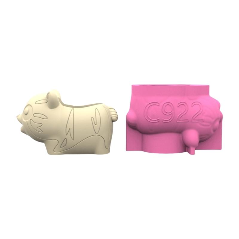 Gardening Pots Mold Succulent Plant Pots Mould Animal Shape Silicone Concrete Casting Mold for Epoxy Resin and Pen Holder