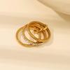 18k Gold Three-Layer Copper Zircon Ring - Non-fading Hip-hop Style Niche Jewelry