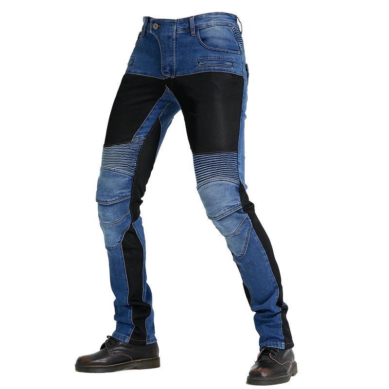 K Brand PK-719 Men's Summer Motorcycle Jeans - Breathable, Elastic, Anti-Fall Riding Pants