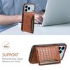 For iPhone 17 Pro Case Card Holder Kickstand Crocodile Texture Leather Back Phone Cover
