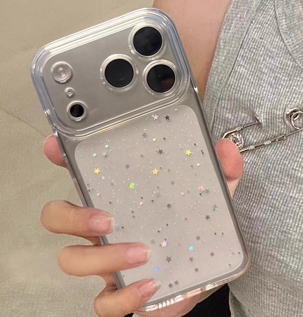 Luxury Bling Star Sequins Glitter Phone Case For iPhone 17 16 15 14 13 12 11 Pro Max XR X XS 7 8 Plus Clear Powder Sparkle Cover