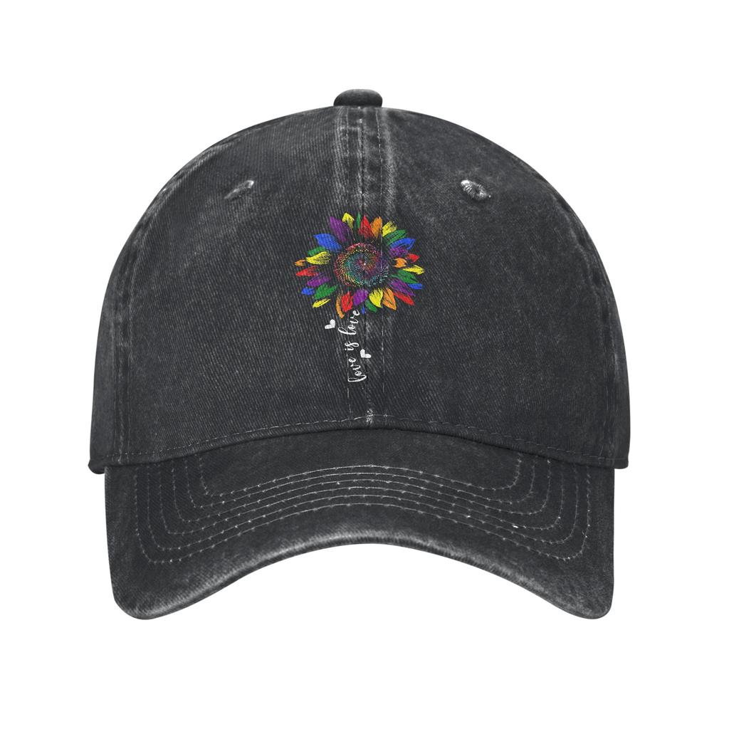 LGBTQ Rainbow Baseball Cap Vintage Distressed Denim Gay Pride LGBT Awareness Ally Snapback Cap Unisex  Outdoor All Seasons Caps