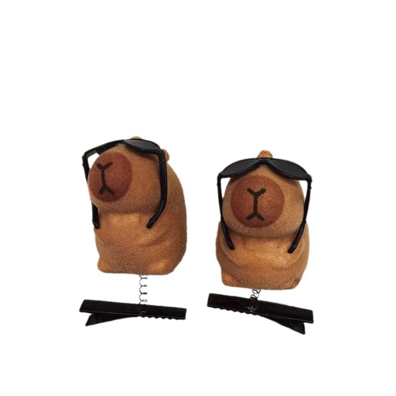 Pack of 5 Cartoon Capybara Hair Clip Plush Hairpins Fashionable Hair Ornament Suitable for Students and Youthful Women