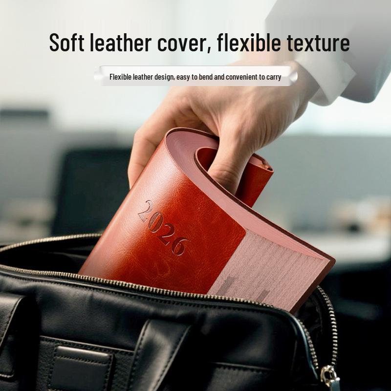 2026 Custom Logo Soft Leather Planner: A4, A5, A6 Calendar & Schedule Notebook