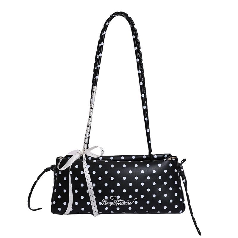 Fashionable Polka Dots PU Leather Sweet Girls Underarm Bag Women's New Fashion All-match Commuter Shoulder Bag Female Daily Use