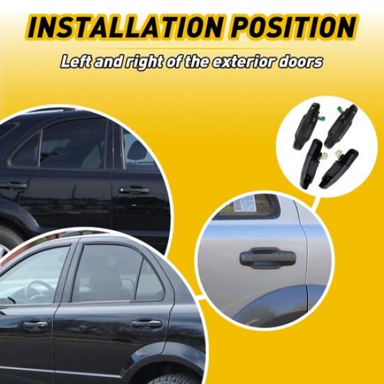 Rear Front Left Right Exterior Door Handle For 2003-2009 Kia Sorento Black