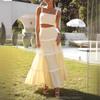 Lace Color Matching Large Swing Suit Skirt Fake Two-Piece Suit Suit Seaside Two Piece Vest + Skirt Set