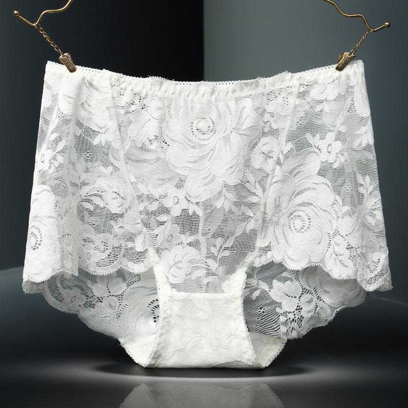 Übergröße Damen Sommer Sexy Spitze Ausgeschnitten Ohne Markierung Zum Schließen Bauch Hohe Taille Dreieck Panties