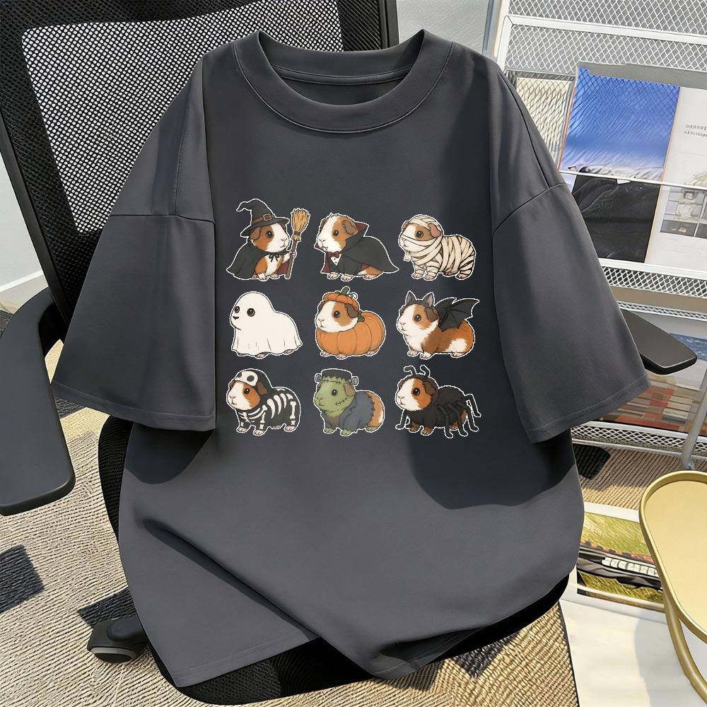 Funny Halloween Guinea Pig Shirt Cute Gifts Guinea Pig Mom Tshirt Guinea Owner Gifts Cute Ghost Pumpkin Vampire Pet Tops