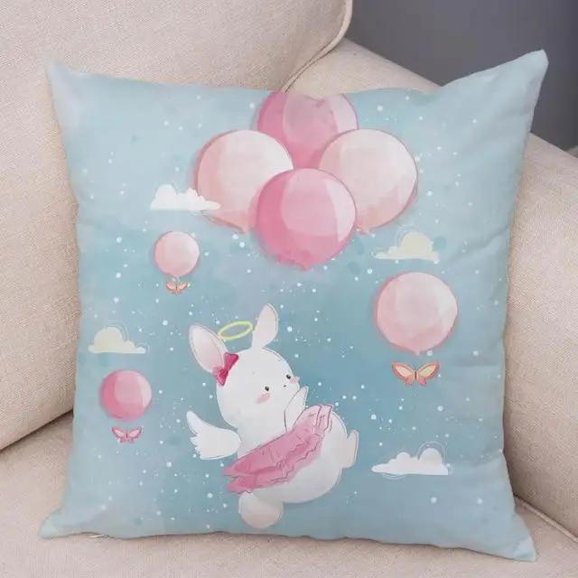 

Милая мультяшная наволочка с жирафом, лисой, оленем, скандинавский декор детской комнаты, диван, домашняя подушка с животными 16x16Inch