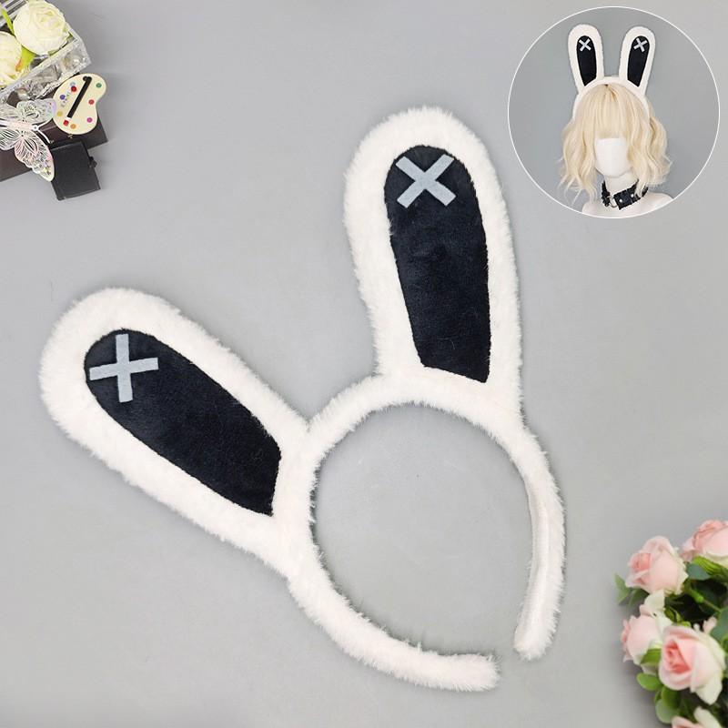 Plush Rabbit Ear Headband Cosplay Accessory Anime Conventions Sweet Kawaii Style Hair Clip