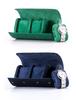 Whatna Handmade Leather Watch Case for 1, 2, or 3 Watches, Portable Storage Box, Collection Case, Travel, Business Trip, and More (Blue - 1 Count)