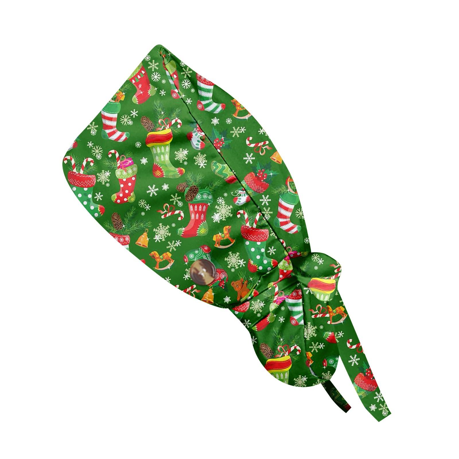 

Модная рождественская рабочая кепка с принтом, повседневная женская кепка с хвостиком, кепка с повязкой, кепка Baotou One Size зелёный