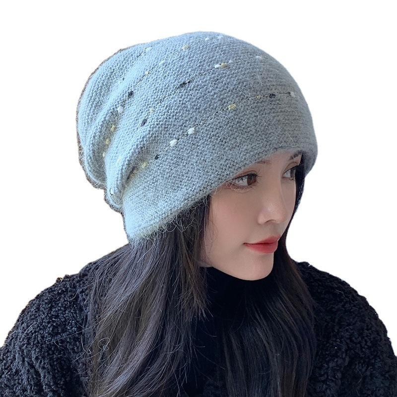 Internet Celebrity Confinement Hat Double Maternal Postpartum Spring and Autumn Pile Hat Women Autumn and Winter Pullover Knitted Wool Baotou Hat Tide