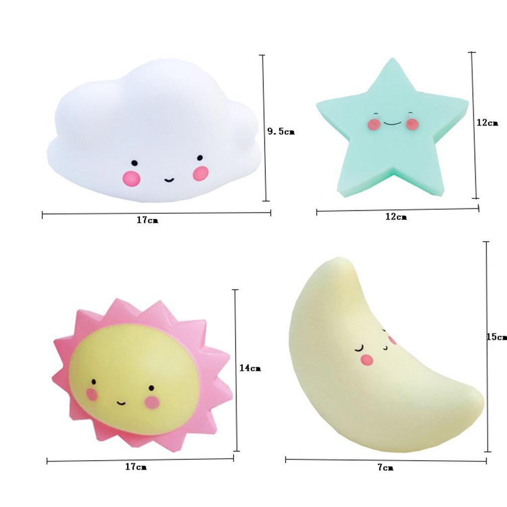 Decor pentru copii LED Noapte Lampa de somn Steaua Soare Nor Bebeluș Cadou drăguț