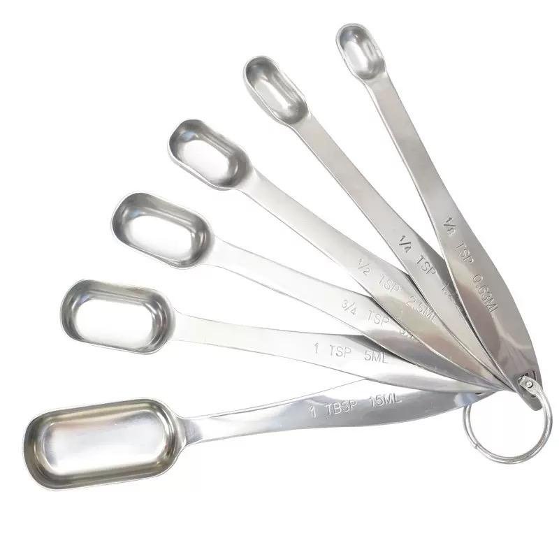 Small Household Baking Scale Cylinder Measuring Cup and Spoon Stainless Steel Pull Flower Cup Metal Material