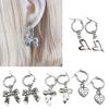 4Pairs Heart and Butterfly Earrings Stylish Drop Earrings Earwear for Women Girl