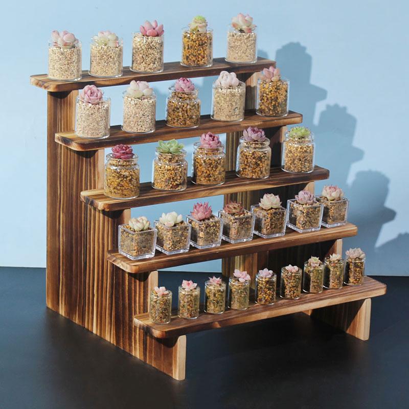 Solid Wood Display Rack for Action Figures, Collectibles, and Succulents