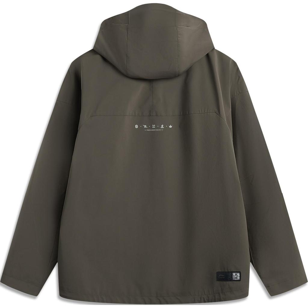 Li Ning Sports Trend Series Comfortable Casual Loose Hooded Breathable Windbreaker Men Outerwear Mud-Green AEMU009-1