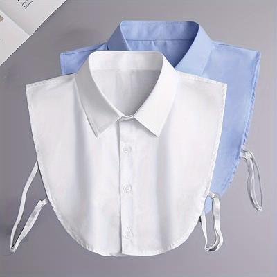 1 Stück Elegantes Halbhemdkragen, Damen Ärmellose Abnehmbare Faux-Kragenstücke, Polyester Lagenhemd-Einsätze, Maschinenwaschbar